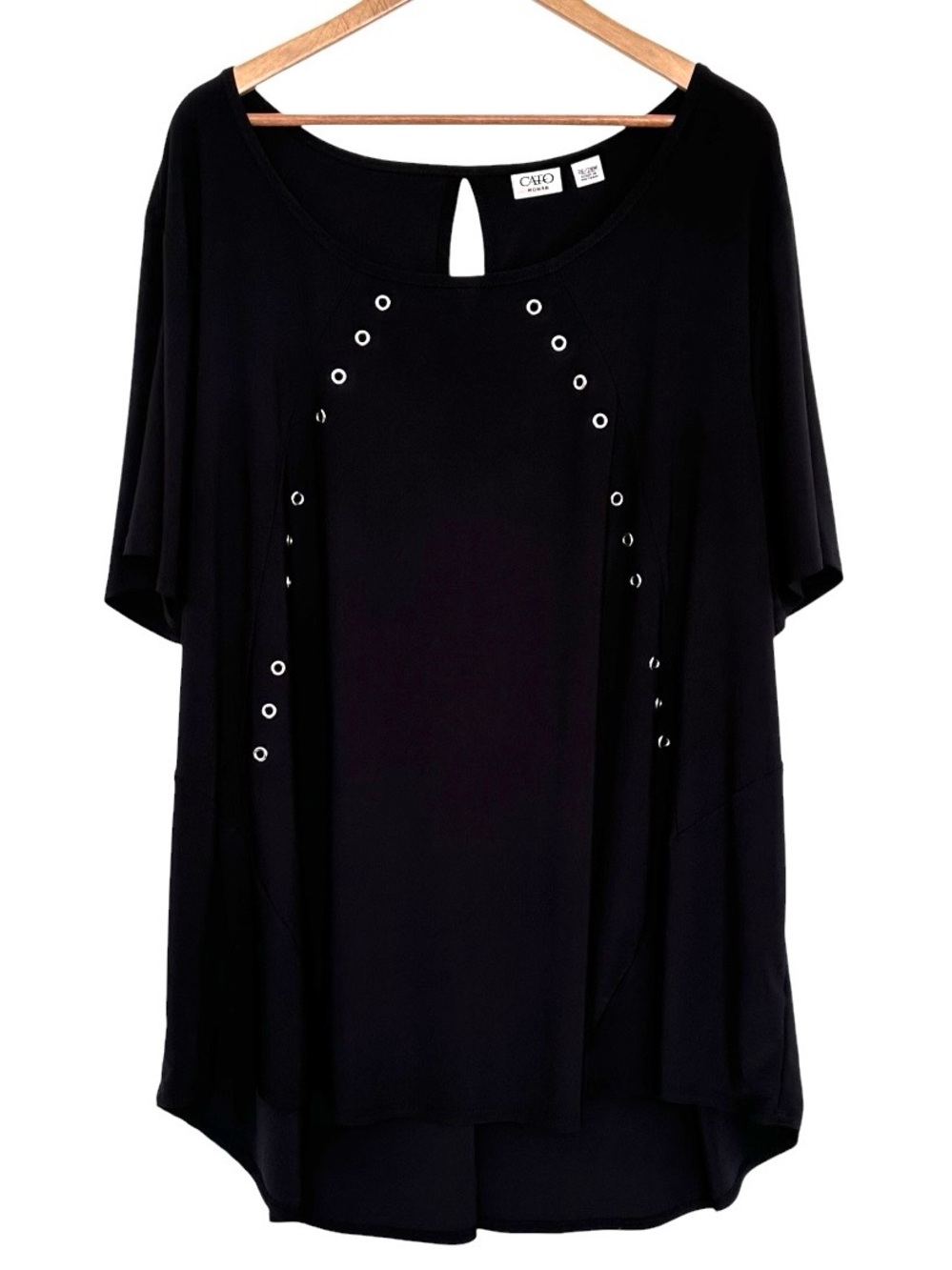 Cato Plus Shirt Women’s Size 26/28W Black Short Sleeve Pullover Blouse Top